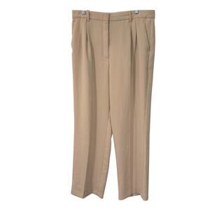 Aritzia Wilfred Women's The Effortless Pant Crepette Dress Trouser Light Tan 16